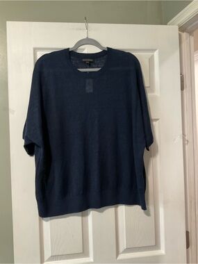 Banana Republic Navy Short-Sleeve Sweater